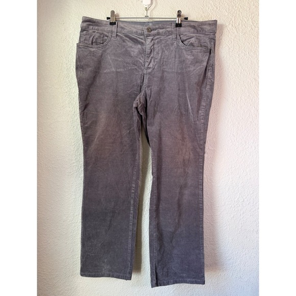 St. John's Bay Pants - St Johns Bay Straight Leg Corduroy Pants Women's Size 18P Gray Cotton Spandex